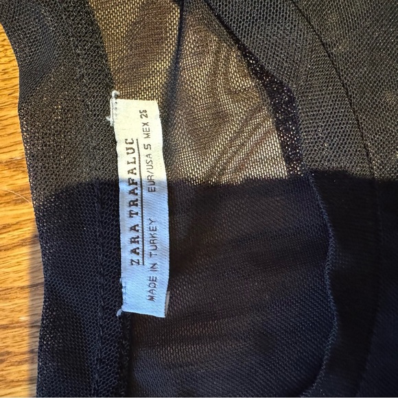 Zara Black whimsigoth  Sheer Short Sleeve Tee women’s small - Picture 2 of 4